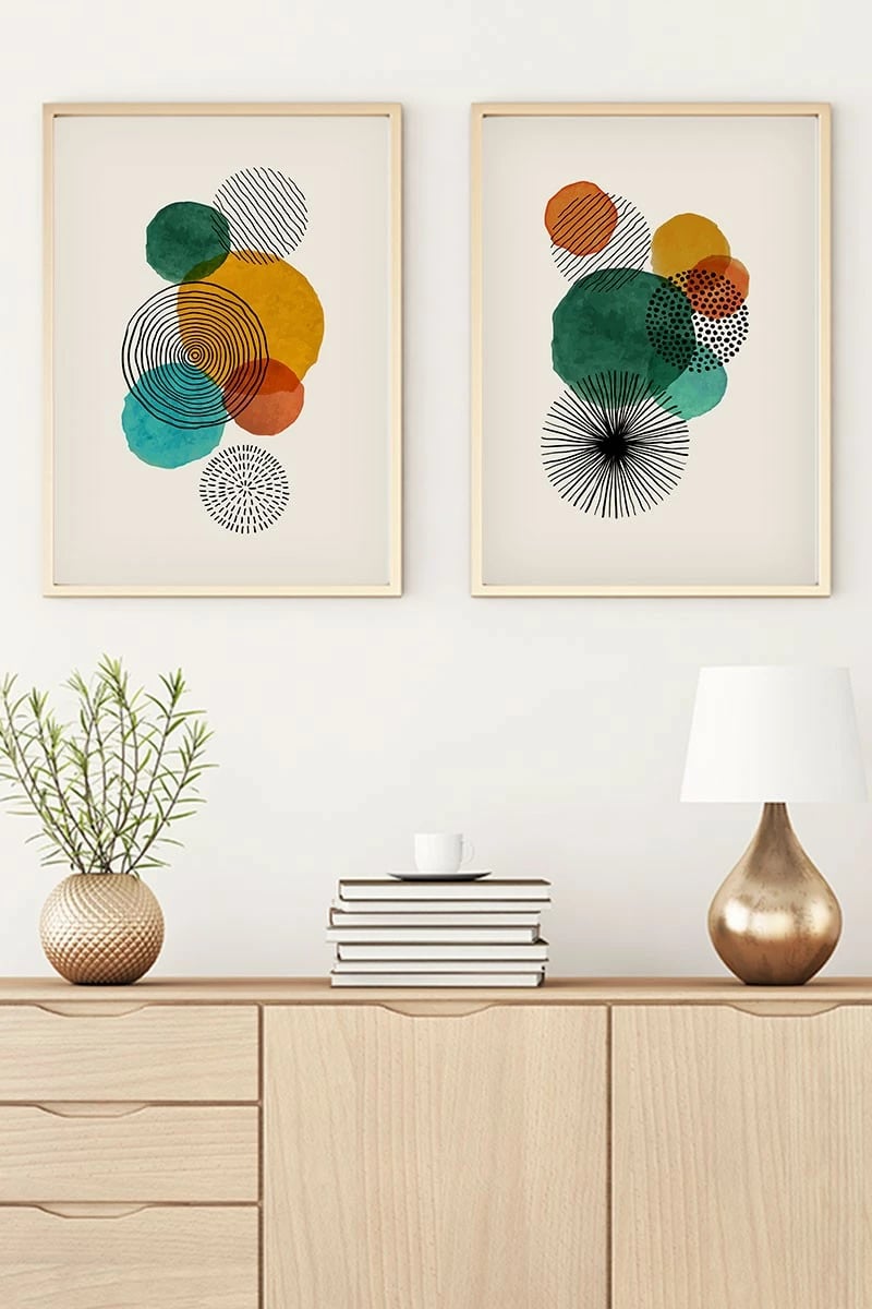 Pikturë dekorative me kornizë, MDF, 2 copë, Wallity, Huhu32, 30x40cm