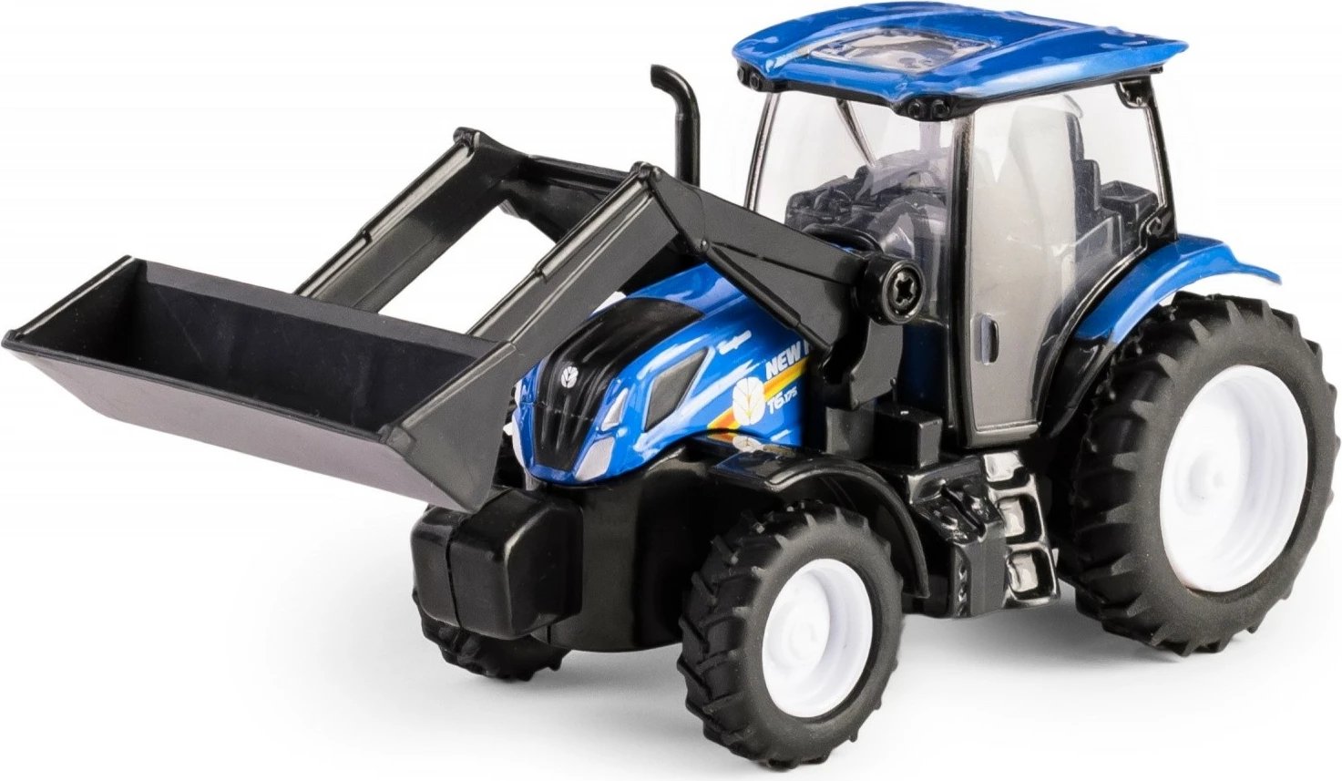 Traktor lodër Daffi New Holland T6 me rimorkio, metal dhe plastikë, Blu e Zi