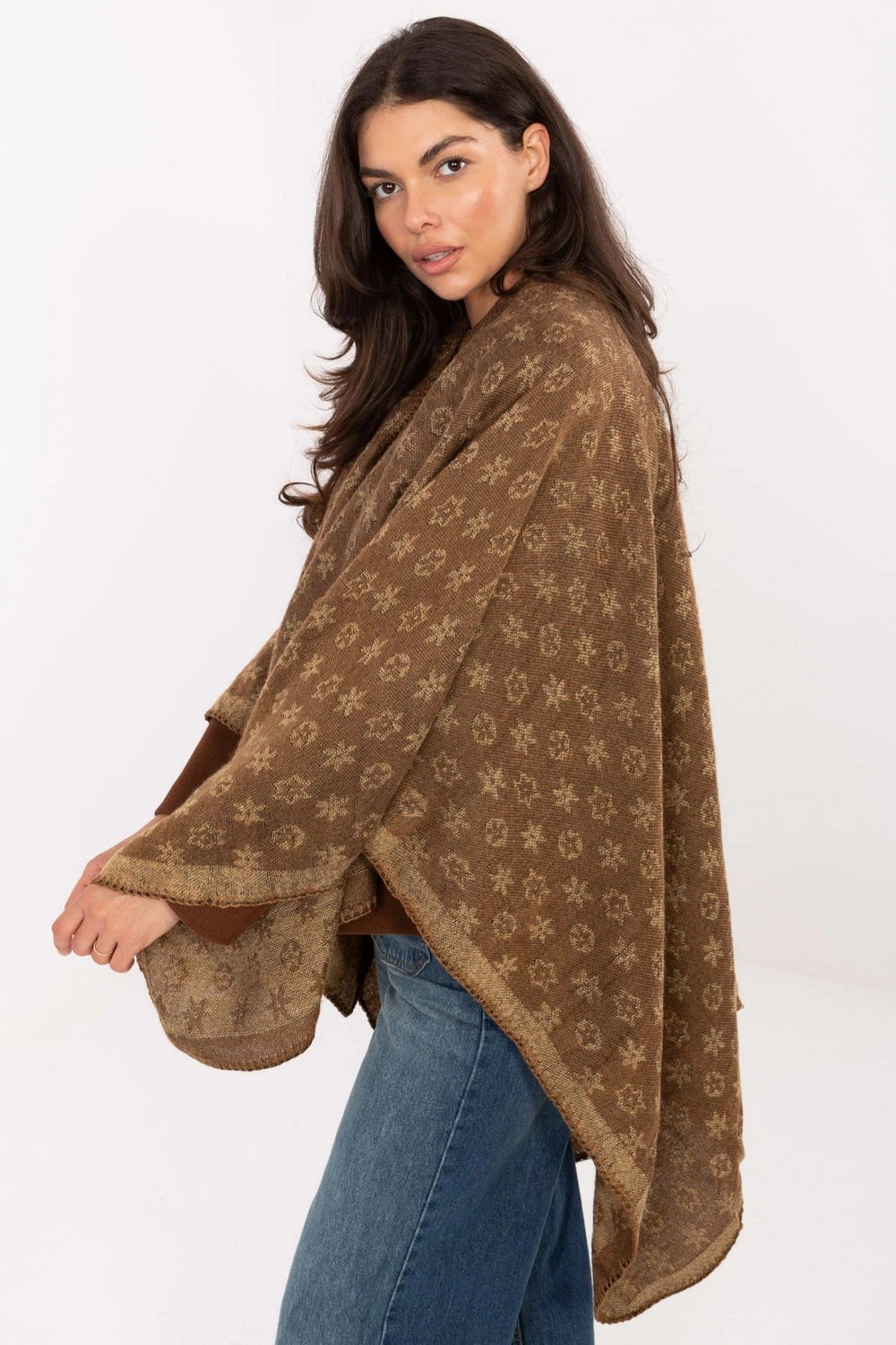 Poncho për femra Factory Price 218603, kafe