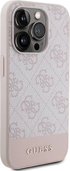 Mbështjellës Guess 4G Stripe për iPhone 15 Pro, Rozë Mbështjellës Guess 4G Stripe për iPhone 15 Pro, Rozë