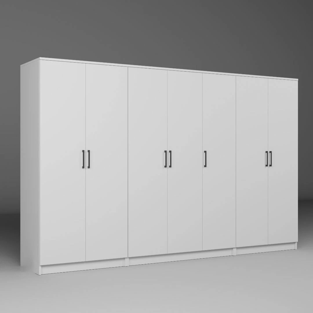 Dollap rrobash Skye Decor, Kardelen 1600-107, ngjyrë e bardhë, 280x180x51.8cm