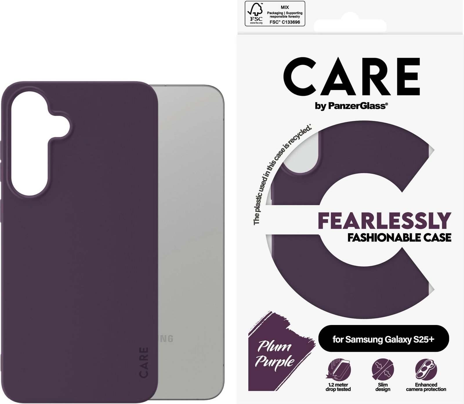 Mbështjellës PanzerGlass CARE për Samsung Galaxy S25 Plus, vjollcë