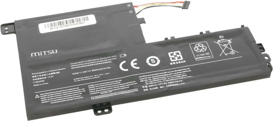 Bateri laptopi Mitsu BC/LE-1470 për Lenovo Flex 4 1470, 3600 mAh, 11.25V, e zezë