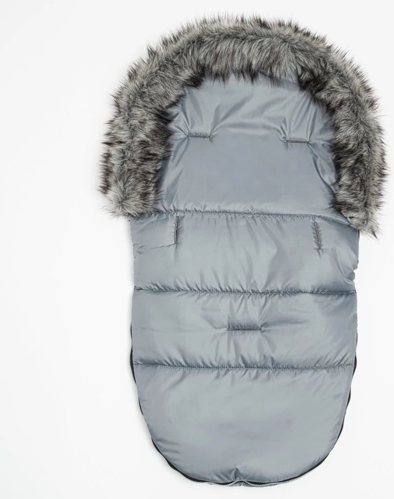 qese këmbësh për karrocë, New Baby, Lux Fleece, universal me fleece të ngrohtë, 49x95 cm, gri