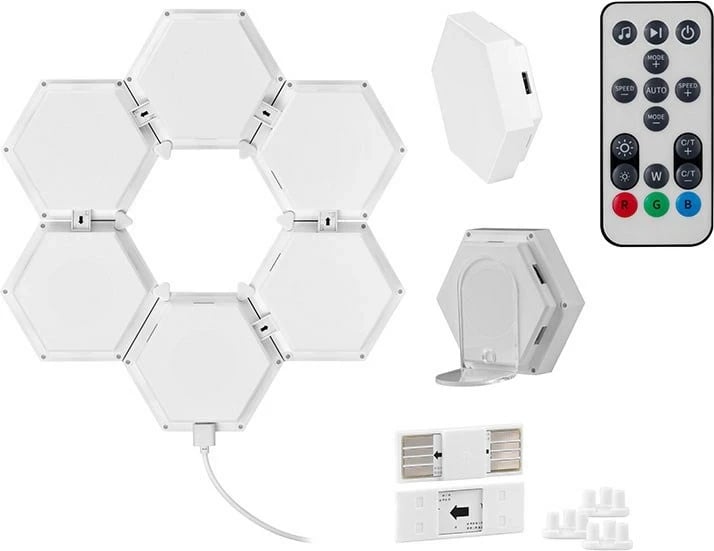 Llampa dekorative Tracer hexagonal RGB Ambience, Smart Hexagon TRAOSW47256, Multingjyrëshe