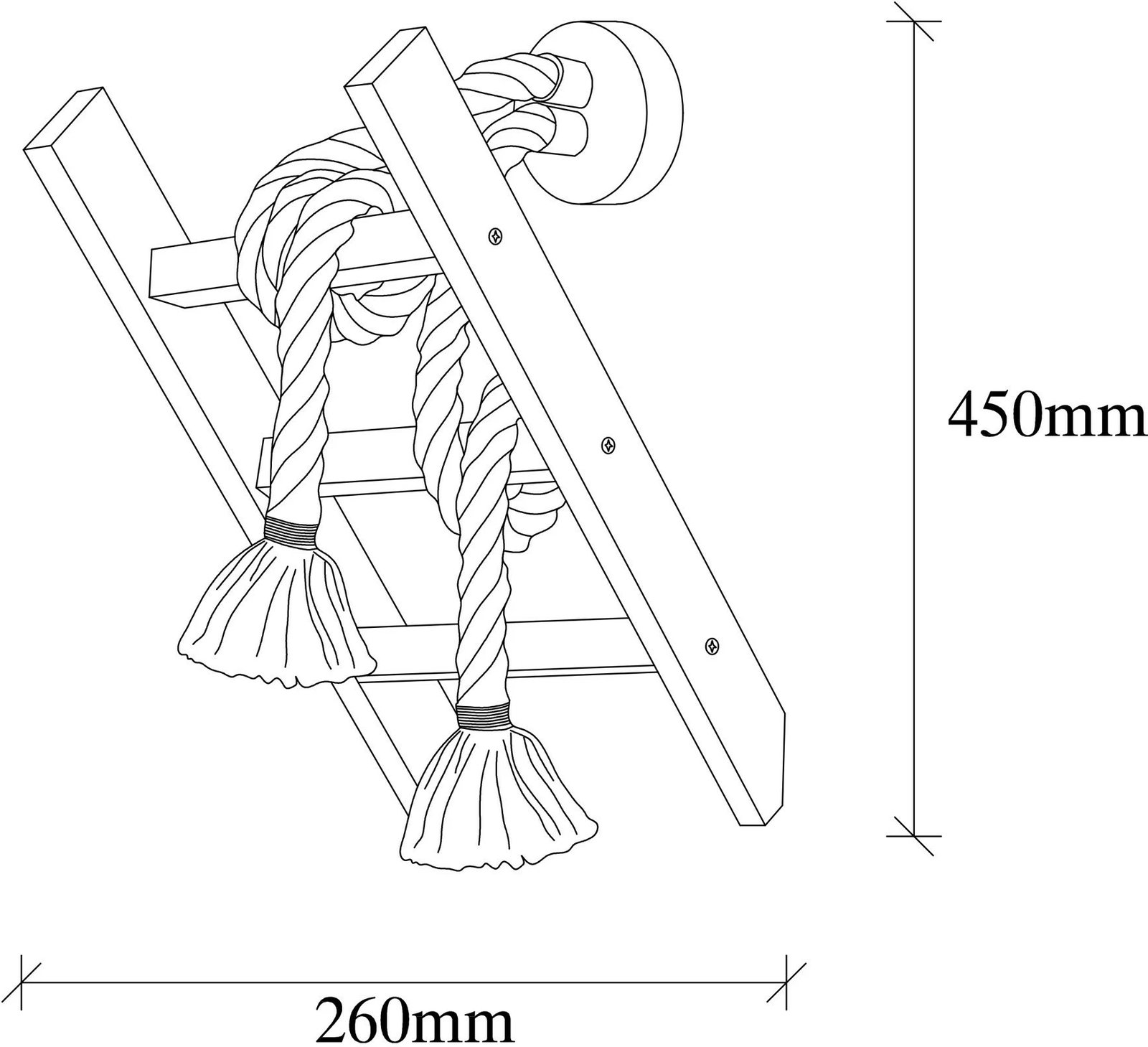 Llambë muri Opviq, Erebos - 120-A, dru i fortë, ngjyrë druri