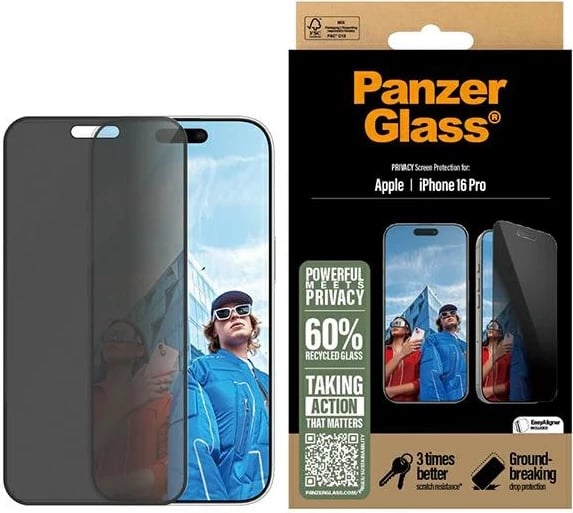 Mbrojtës ekrani privatësie PanzerGlass për iPhone 16 Pro 6.3" Ultra-Wide