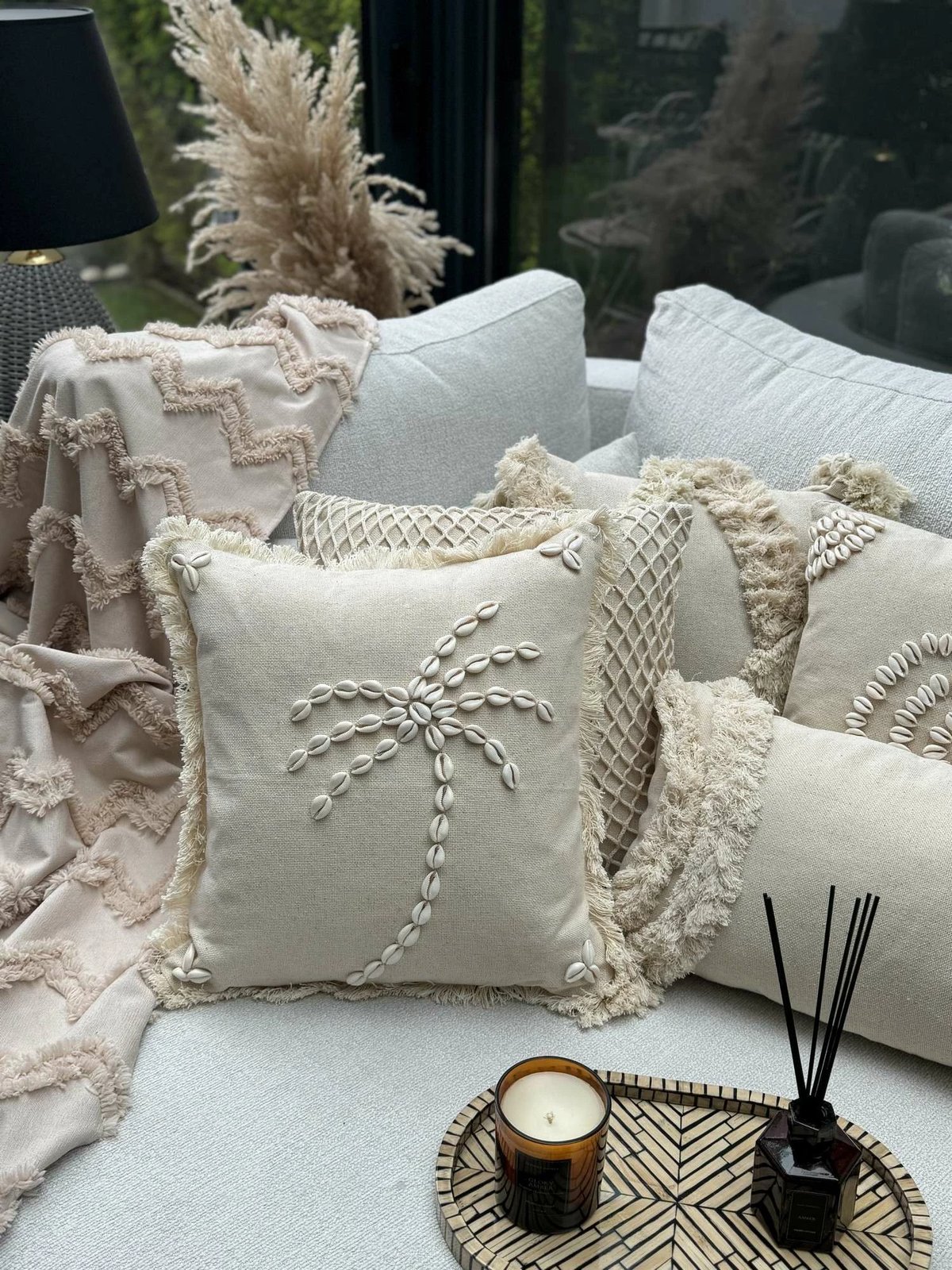 Jastëk dekorativ, mbulesë, ngjyrë bezhë, Den003