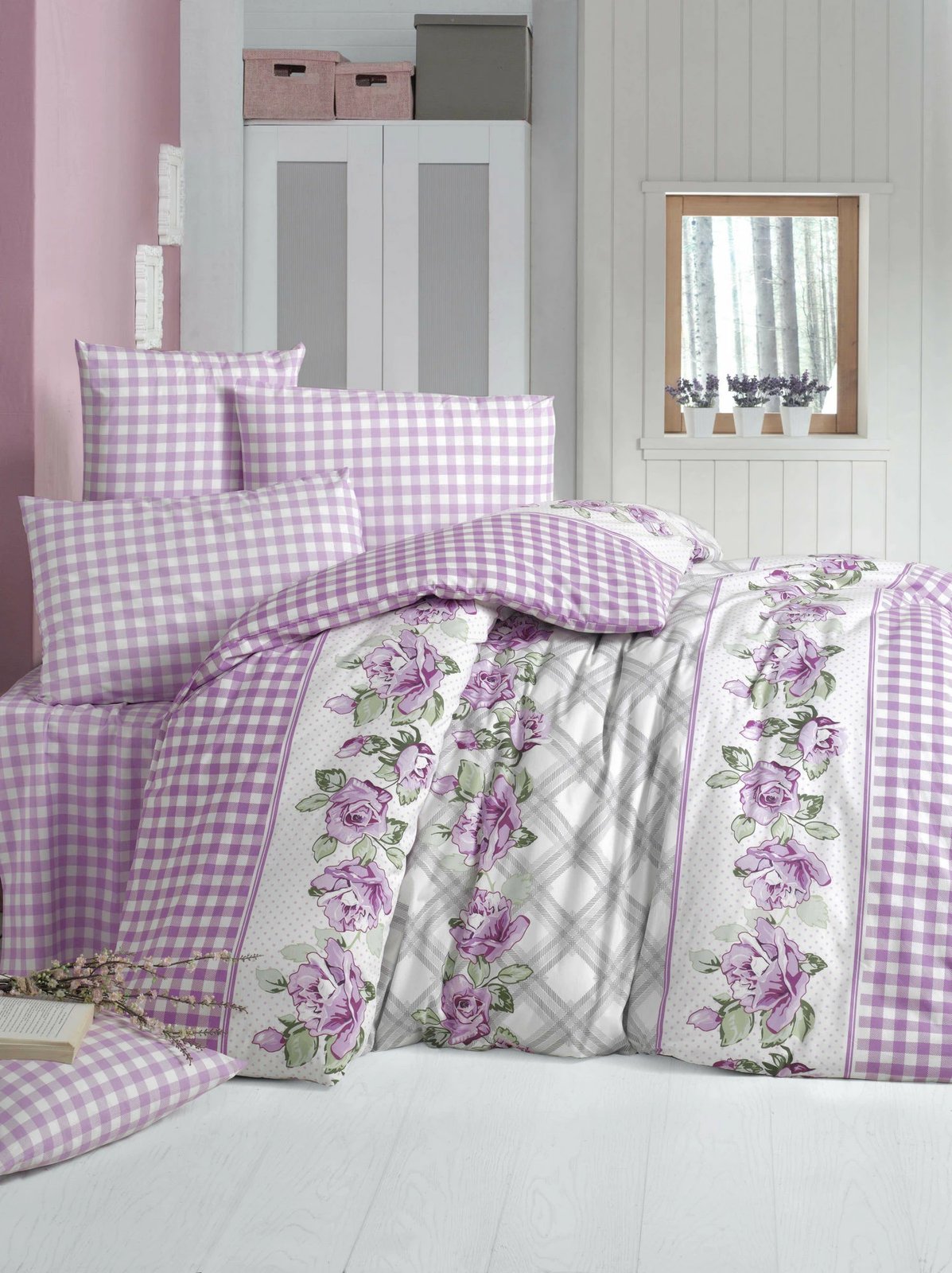 Set mbulesë për dyshek dopio Ranforce, L'essentiel, rozë