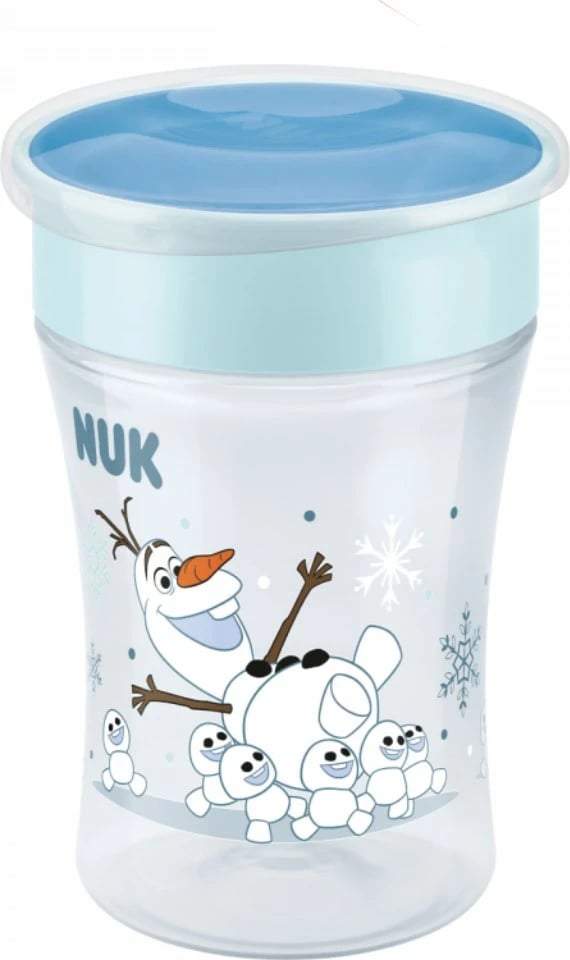 Gotë 360° për bebe, NUK, Magic Cup Frozen Olaf, 230 ml, me kapak, jeshile