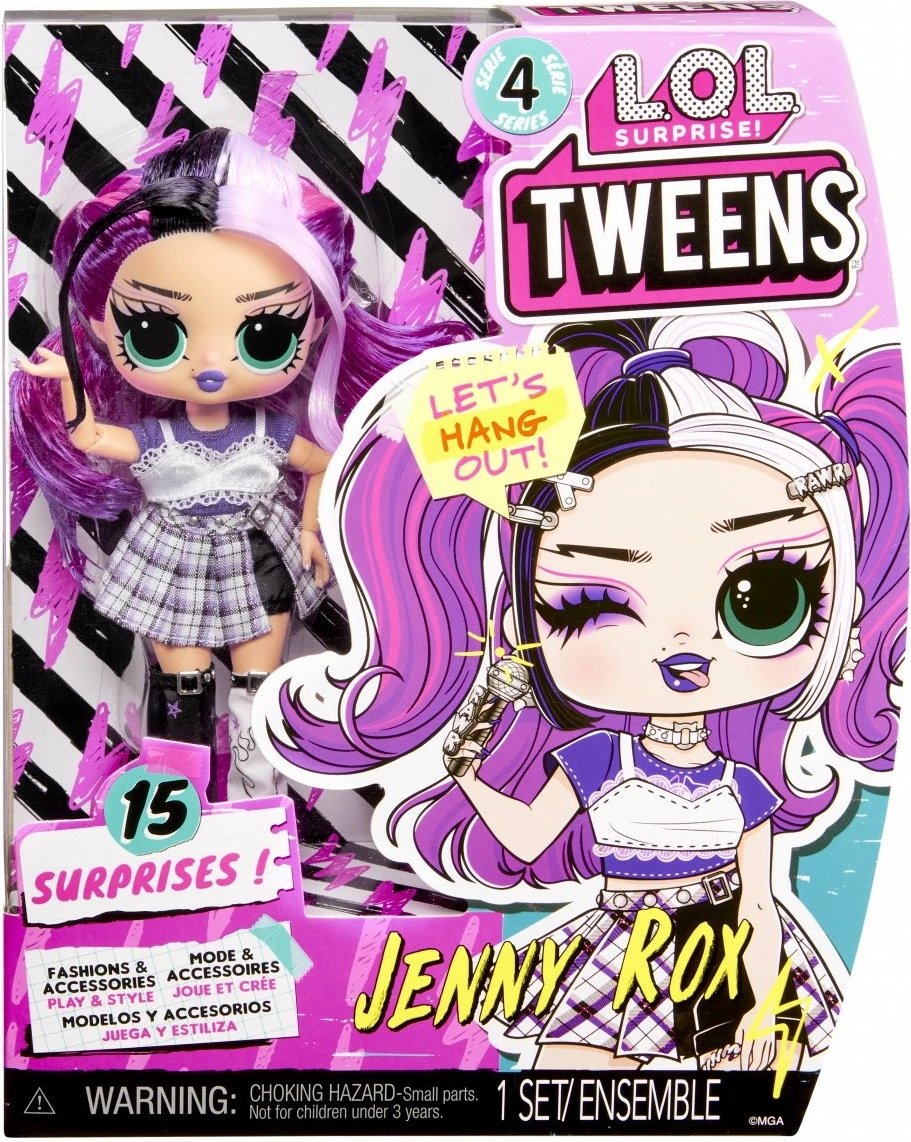 Kukull L.O.L. Surprise Tweens Jenny Rox, 15 surpriza, për vajza