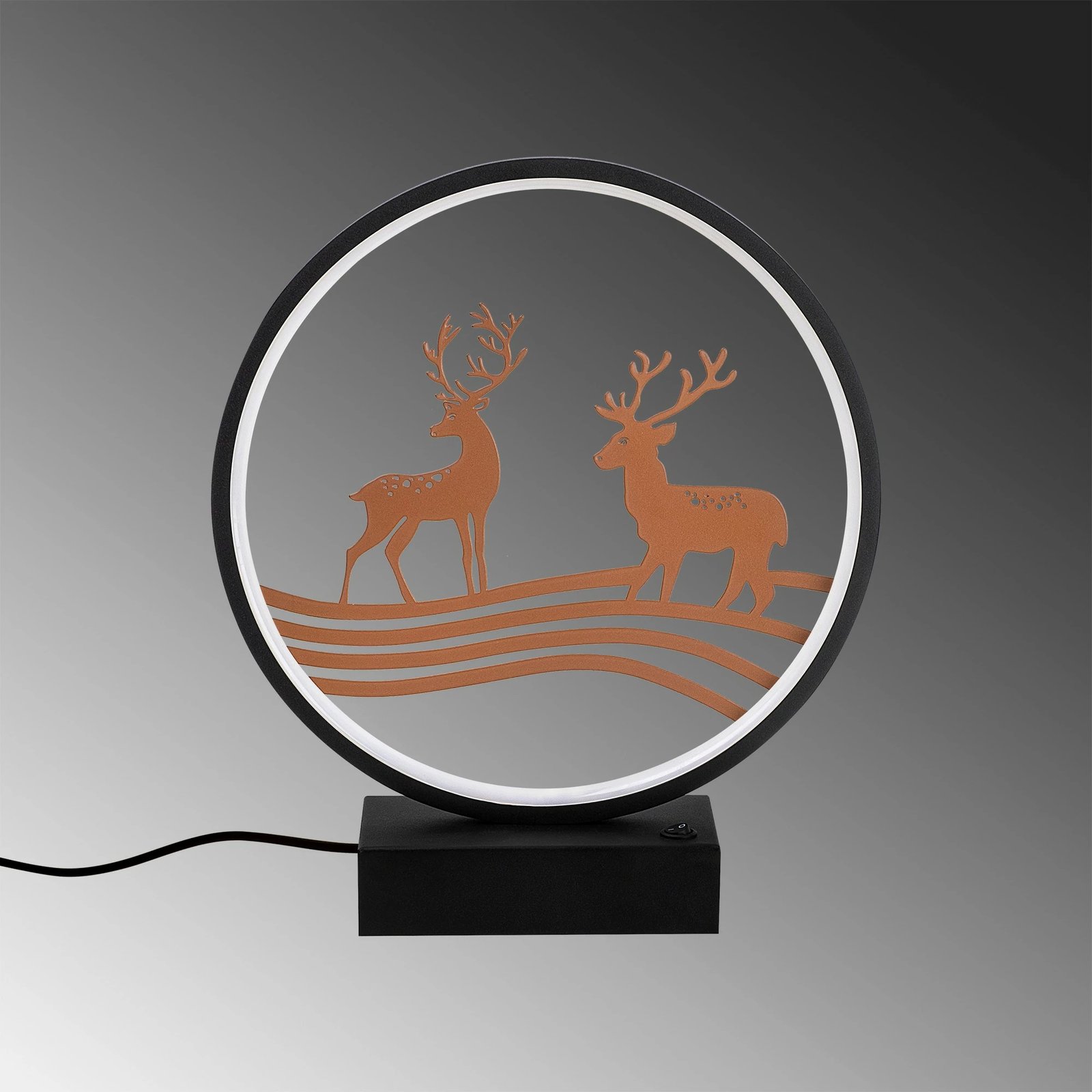 Llambë tavoline Opviq, XMAS6, ngjyrë e zezë dhe bakri
