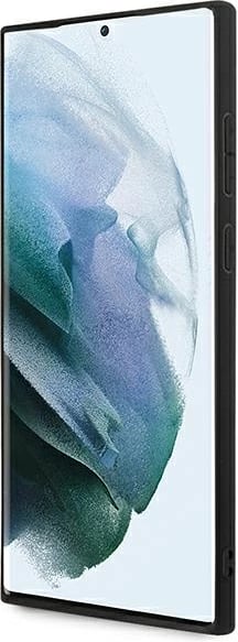 Mbështjellës, Guess, GUHCS22L4GMGGR 4G Big Metal Logo, hardcase TPU/lloj lëkure sintetike, për Samsung Galaxy S22 Ultra S908, gri