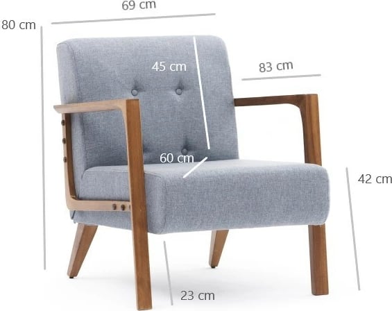 Karrige Wing, Atelier del Sofa, ngjyrë kaltër e çelët