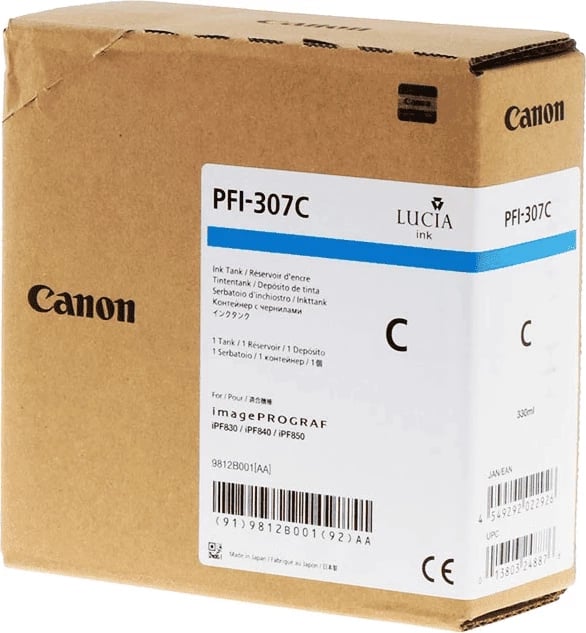 Rezervuar boje, Canon, PFI-307C 9812B001, 330 ml, cyan