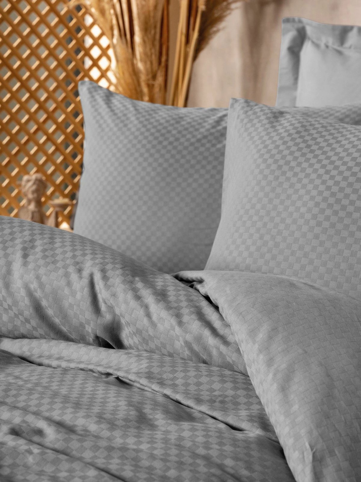 Set mbulesë jorgani super king, ranforce, ngjyrë gri, L'essentiel