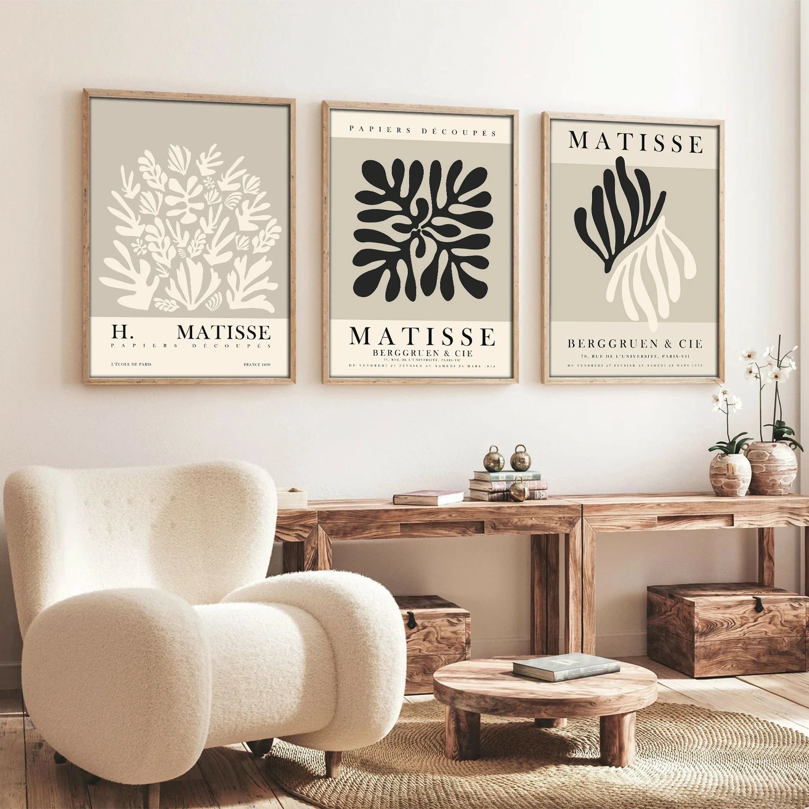 Set pikturash dekorative me kornizë MDF, shumëngjyrëshe, 3 copë, Wallity Huhu257, 50x70cm