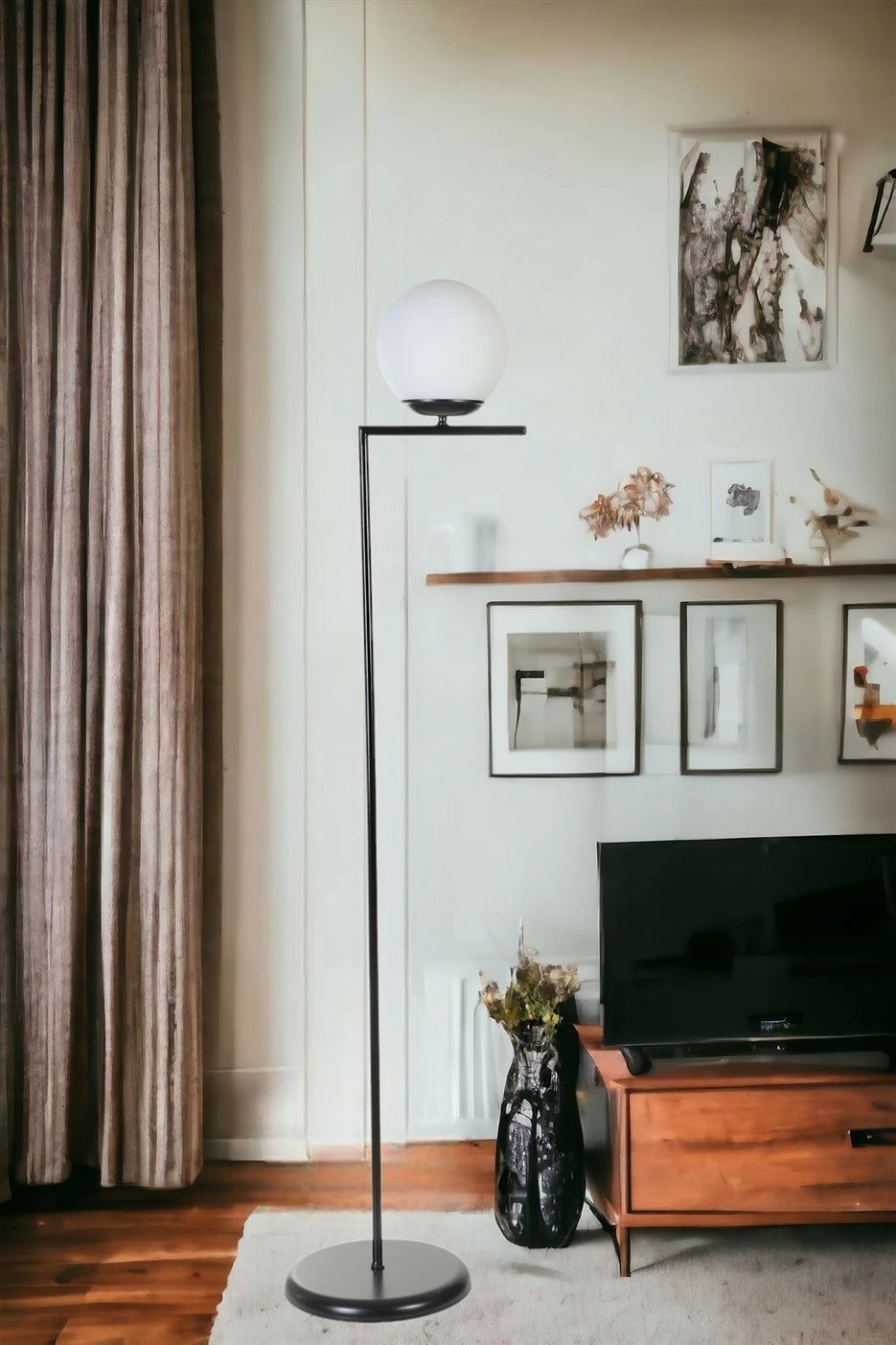 Llambë dyshemeje Opviq, 8818-2, e zezë dhe e bardhë