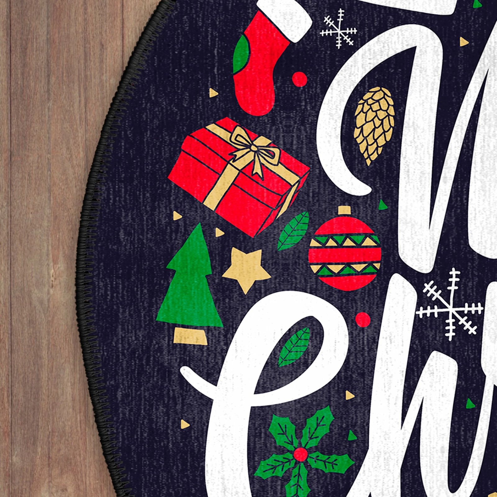 Qilim dekorativ, shumëngjyrësh, temë Krishtlindjesh, 60x60cm, Conceptum Hypnose, Woobtny0333