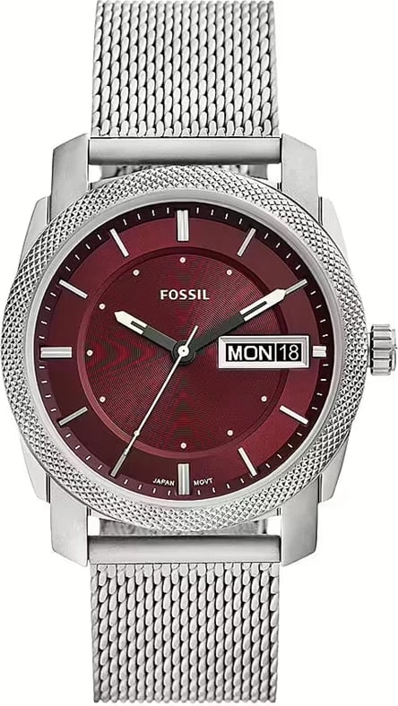 Orë dore për meshkuj FOSSIL MACHINE, e kuqe