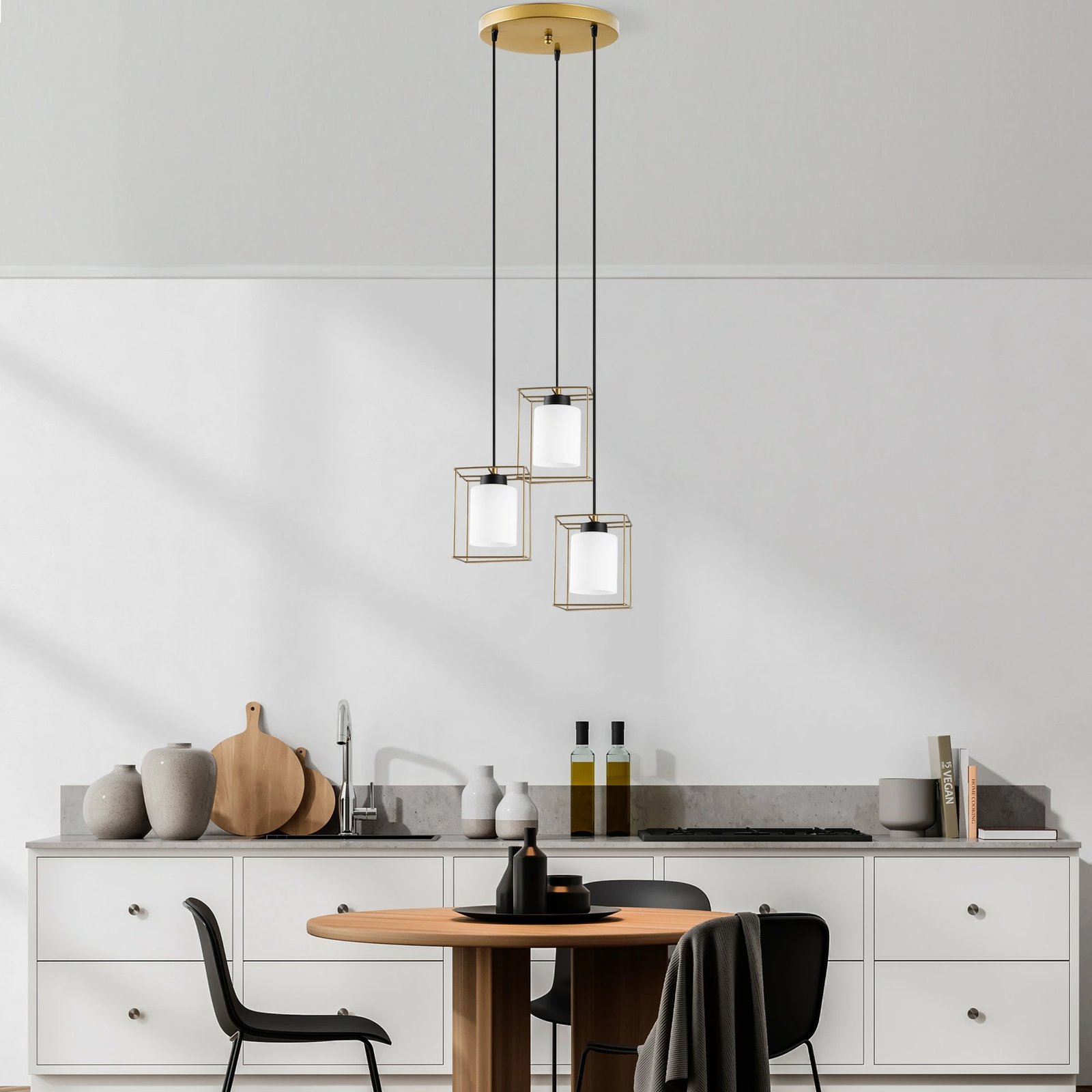 Llambë tavani Opviq Swank, ngjyrë ari, 3 drita, 65x15x113cm