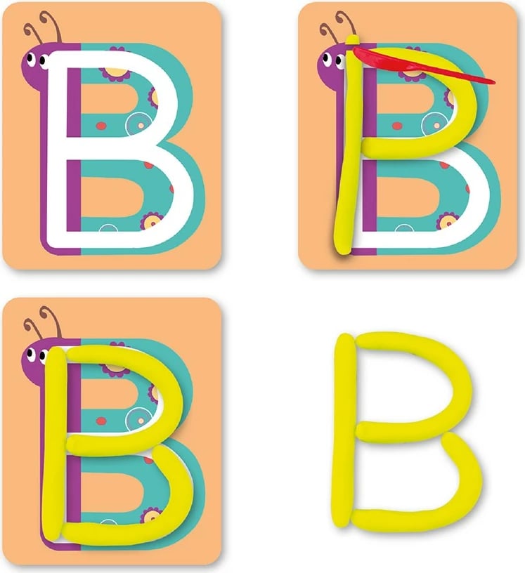 Set plasteline edukative ASKATO Plastusiowe Play Set - Letters, shumëngjyrëshe