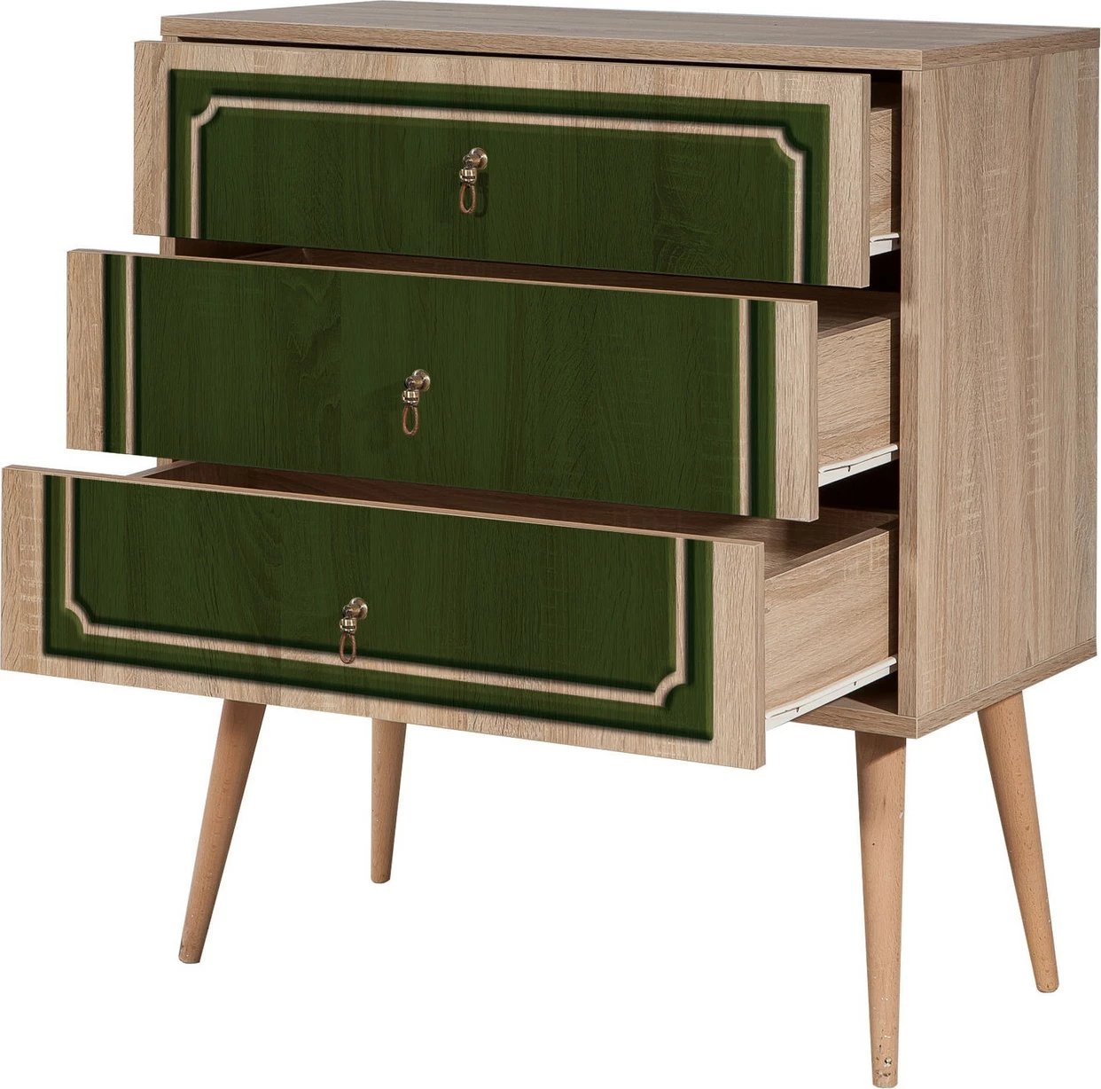 Komodë Skye Decor Trio, ngjyrë lisi Sonoma, 3 sirtarë Komodë Skye Decor Trio, ngjyrë lisi Sonoma, 3 sirtarë