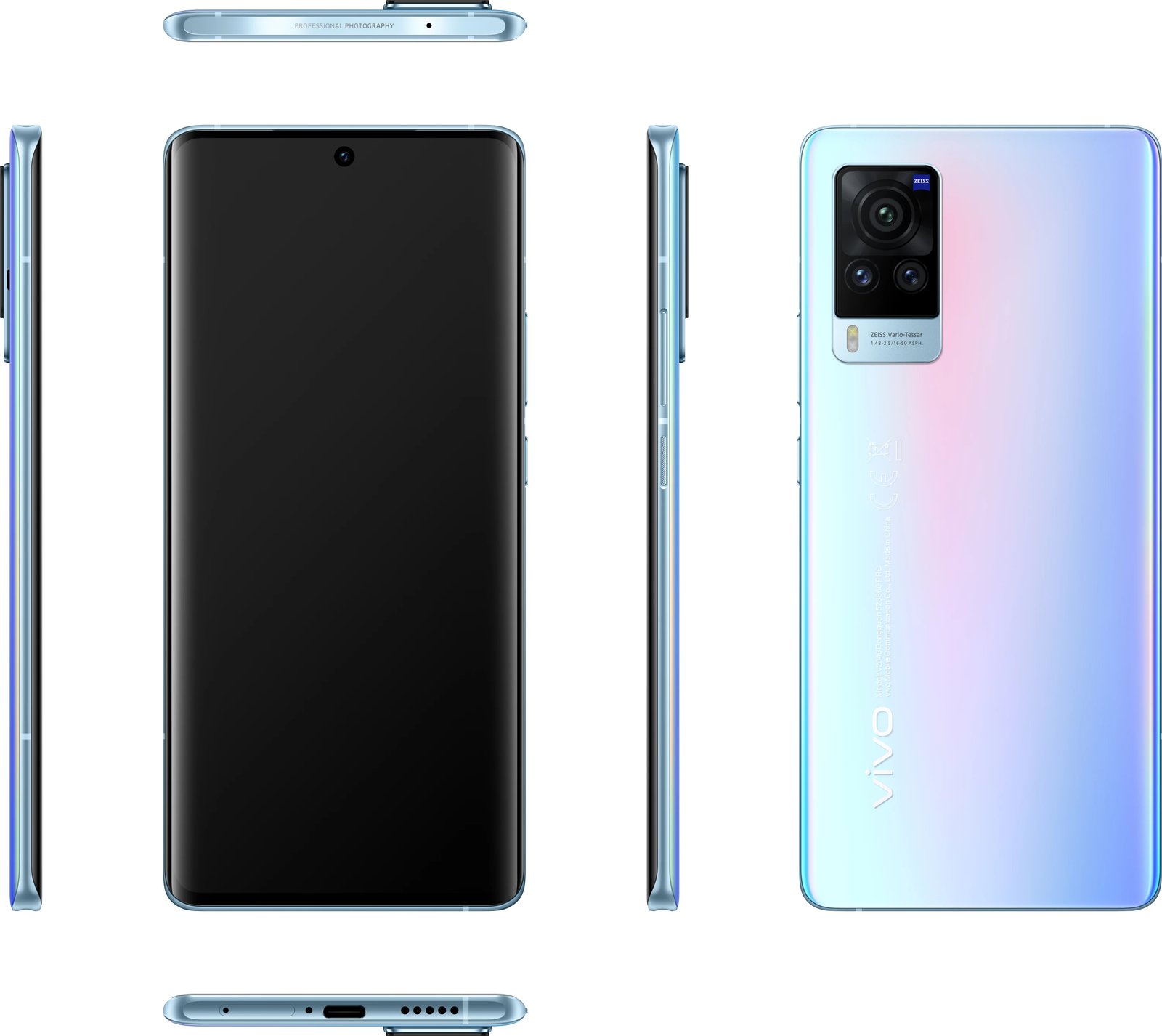Celular Vivo X60 Pro, 6.56", 12+256GB, DS, 5G, i kaltër