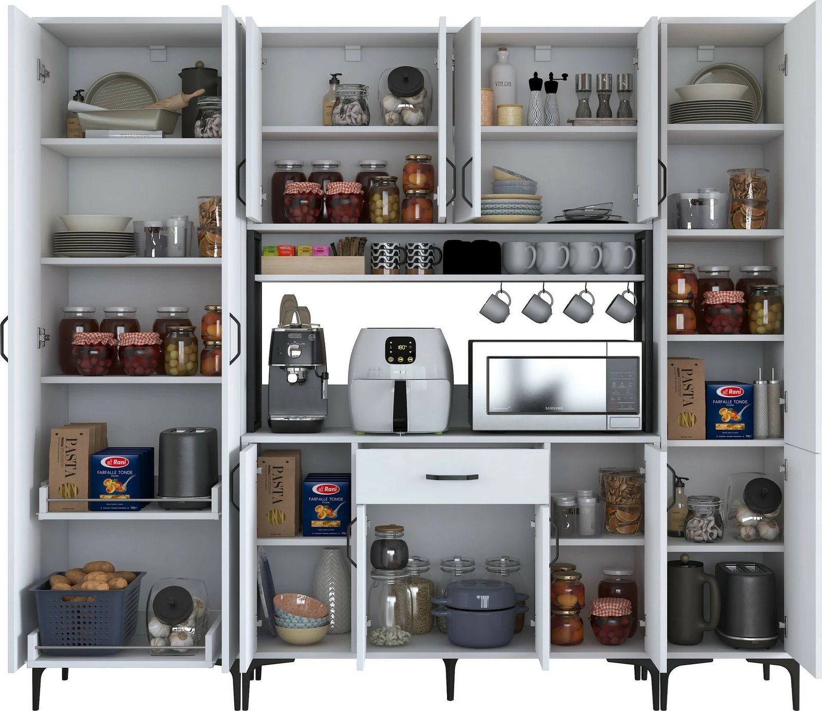 Dollap multifunksional Hanah Home, JE132 - 3053, ngjyrë e bardhë