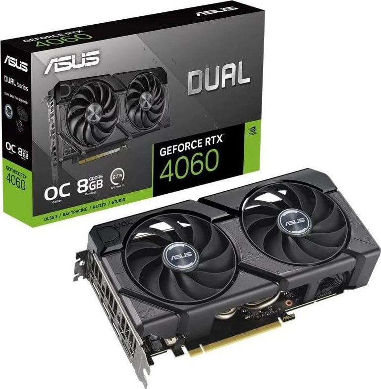 Kartë Grafike ASUS GeForce RTX 4060 DUAL OC EVO, 8GB, DLSS 3