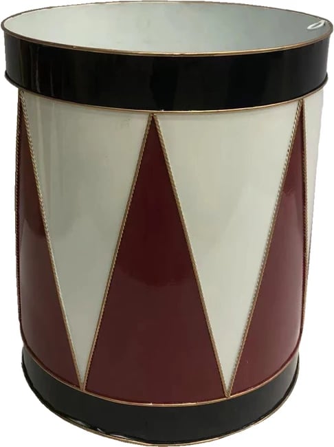 Dekor për Krishtlindje, daulle e kuqe, metal, 30x30x36cm, e bardhë, e zezë, e kuqe