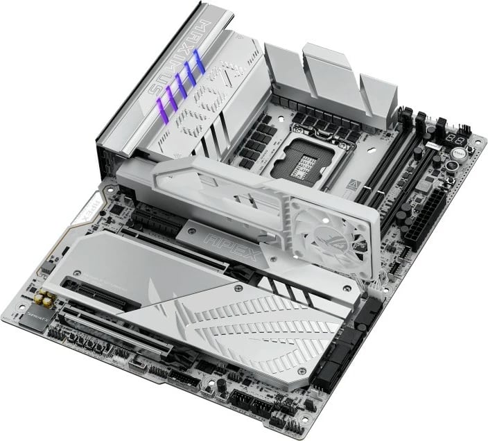Pllakë amë, Asus ROG Maximus Z890 Apex, LGA1851, Intel Z890, ATX, 2x DDR5, PCIe 5.0 x16, Thunderbolt 4, Wi‑Fi 7, argjendtë gri