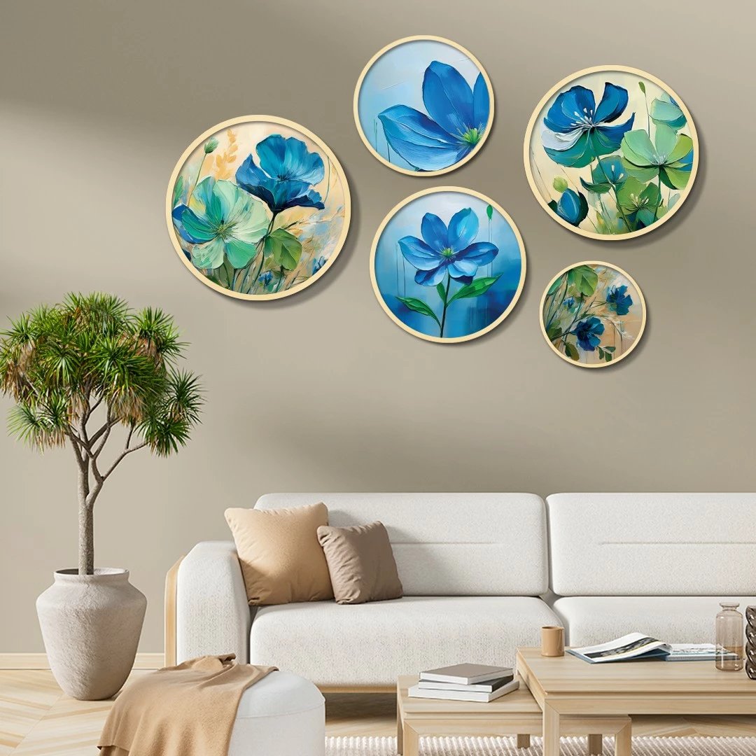 Set pikturash dekorative me kornizë MDF (5 copë), Wallity, Yats-20