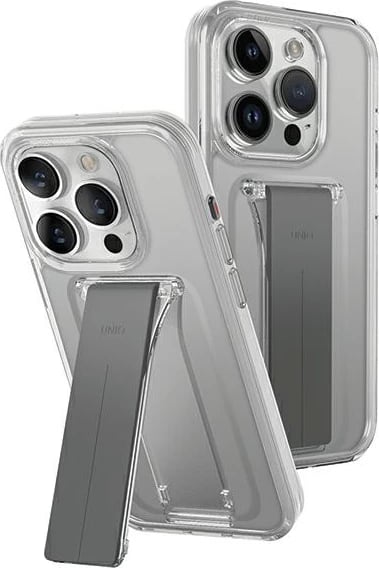 Mbështjellës UNIQ Heldro Mount me stand për iPhone 15 Pro Max 6.7", transparent
