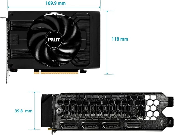 Kartelë grafike Palit GeForce RTX 5050 StormX, 8GB GDDR6, PCI-E 5.0, e zezë