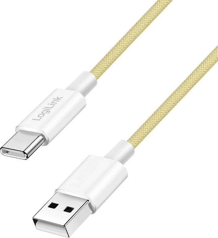 Kabëll USB-A në USB-C LogiLink 0.5m, najlon, verdhë