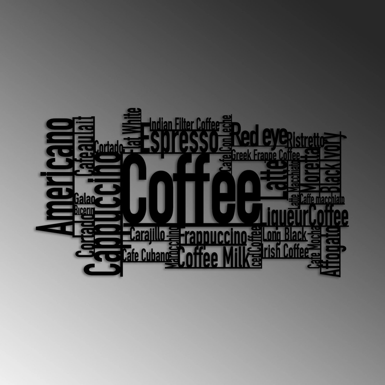 Aksesor dekorativ metalik për mur, Wallity, Coffee Or What?