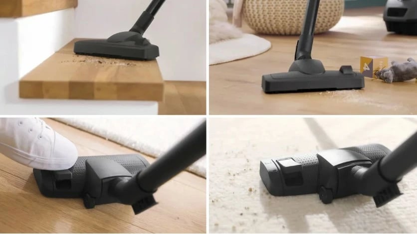 Fshesë me korrent me qese, Bosch BGB41RD3H, 600 W, 4 L, HEPA, rreze 11 m, e kuqe/zezë