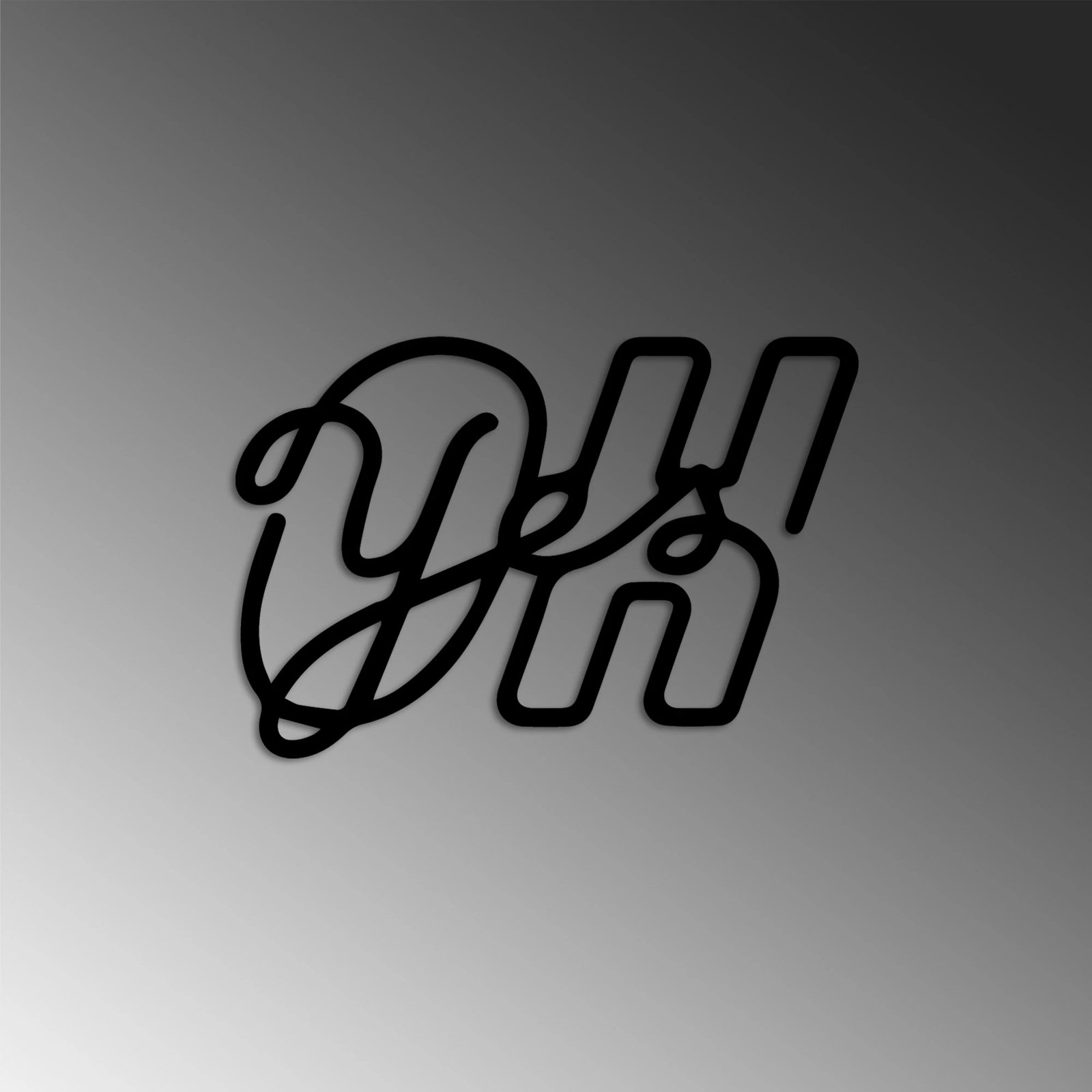 Aksesor dekorativ metalik për mur, Wallity, Oh Yes, ngjyrë e zezë, 61x41cm