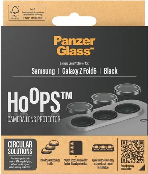 Mbështjellës kamerë PanzerGlass Hoops për Samsung Galaxy Z Fold 6, Zi