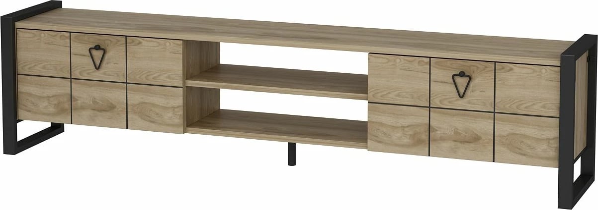 Komodë TV Skye Decor, ngjyrë lisi oud, e zezë