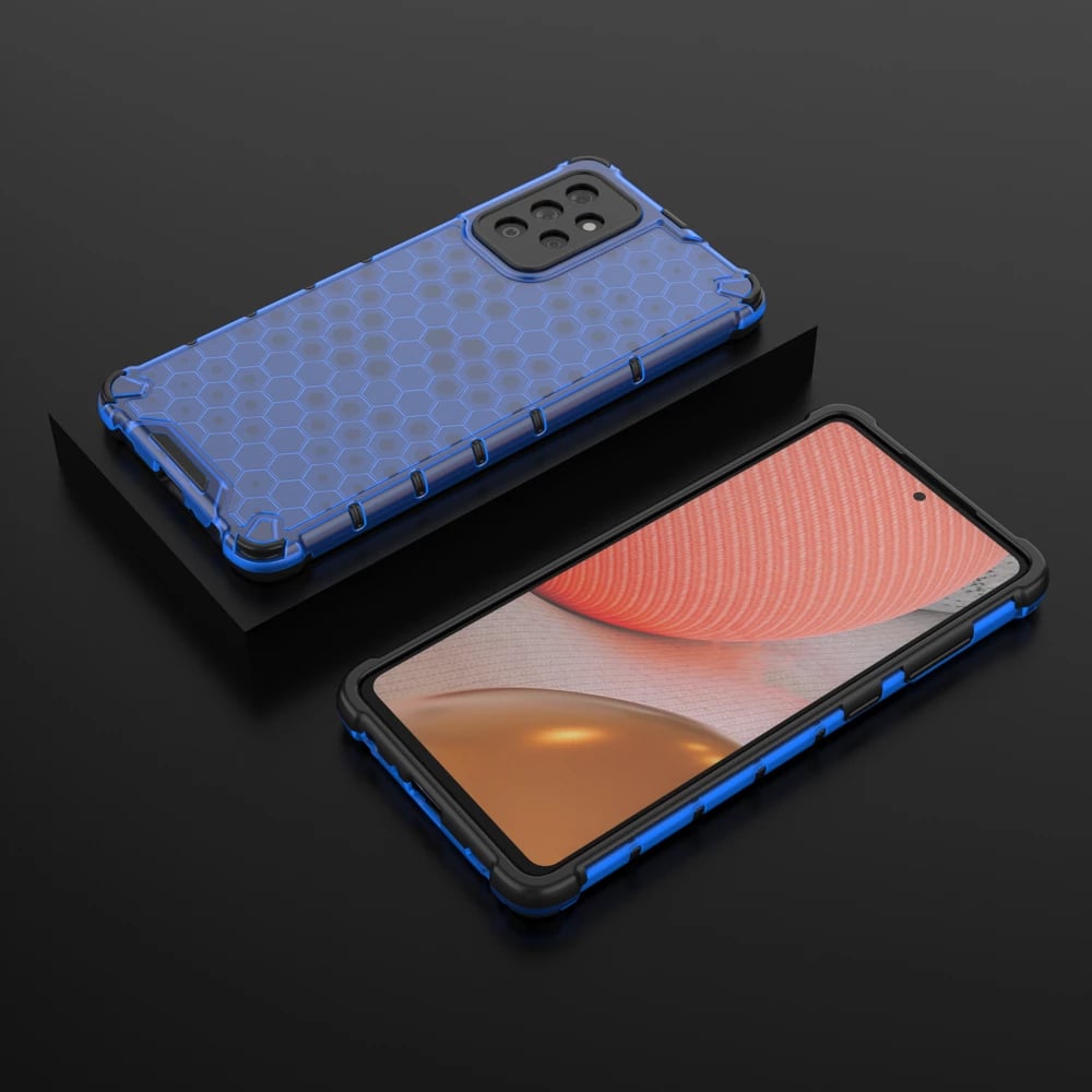 Mbështjellës Hurtel Honeycomb Case për Samsung Galaxy A72 4G, Blu