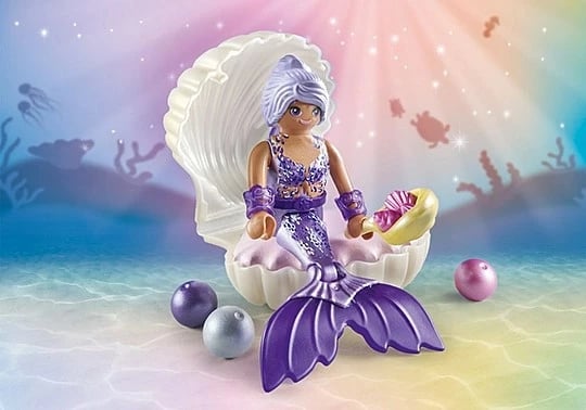 Set lodrash Playmobil Princess Magic 71502, sirenë me guaskë dhe aksesorë