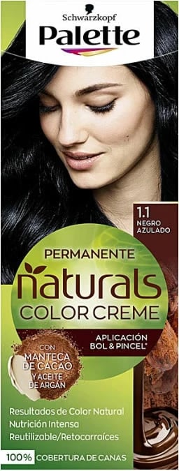 Krem ngjyrosës për flokë Schwarzkopf Palette Naturals Color Creme 1.1 bluish black unisex