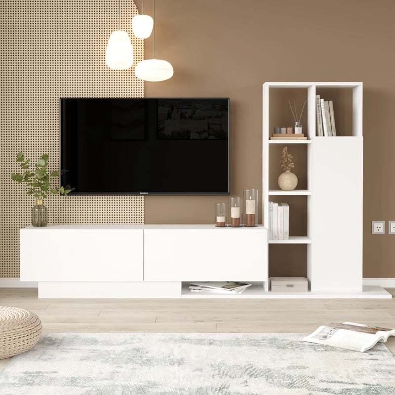 Set dhome dite Damon, ngjyrë e bardhë, 140x29.5x39.5cm