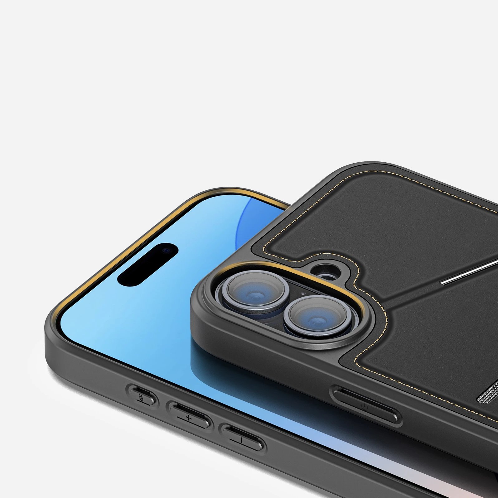 Mbështjellës Dux Ducis Rafi II Mag për iPhone 16, me MagSafe, portofol RFID, me mbajtëse, i zi