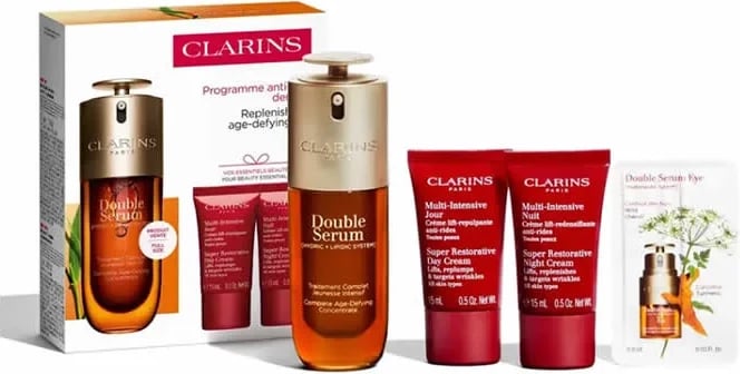 Set për kujdes të fytyrës Clarins Double Serum 4 copë, uniseks
