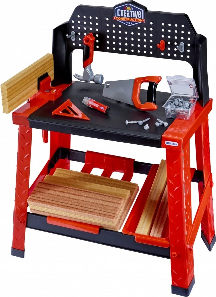 Set punëtori lodrash, Little Tikes Creative Construction 643910-EUC, 45+ aksesorë, plastikë, 3+ vjeç, shumëngjyrësh, set