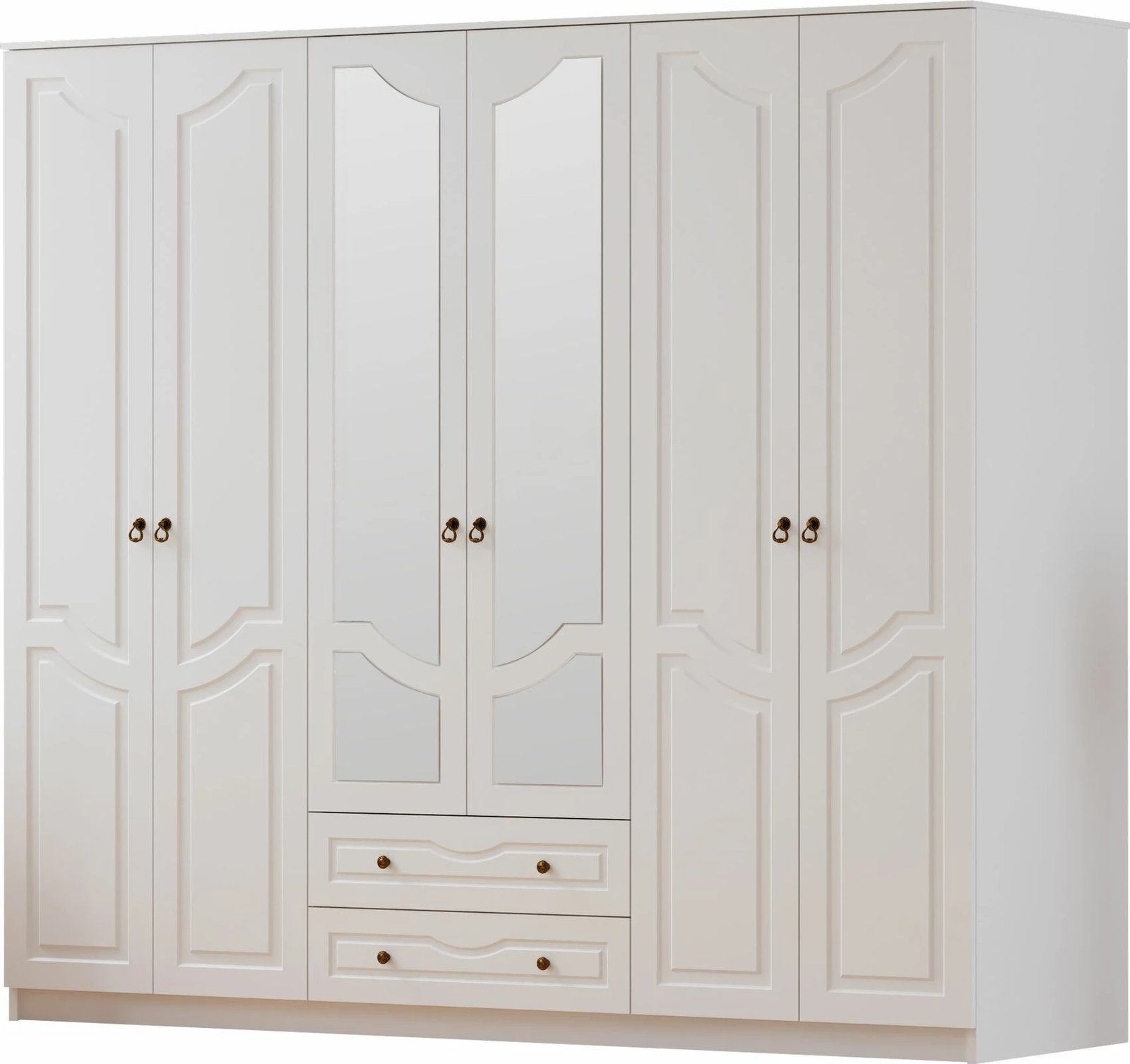 Dollap Skye Decor, RB-107, ngjyrë e bardhë mat, 210x210x52cm