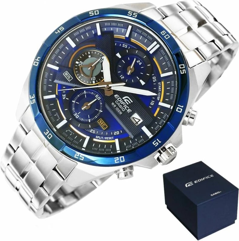 Orë dore për meshkuj Casio, silver-blue
